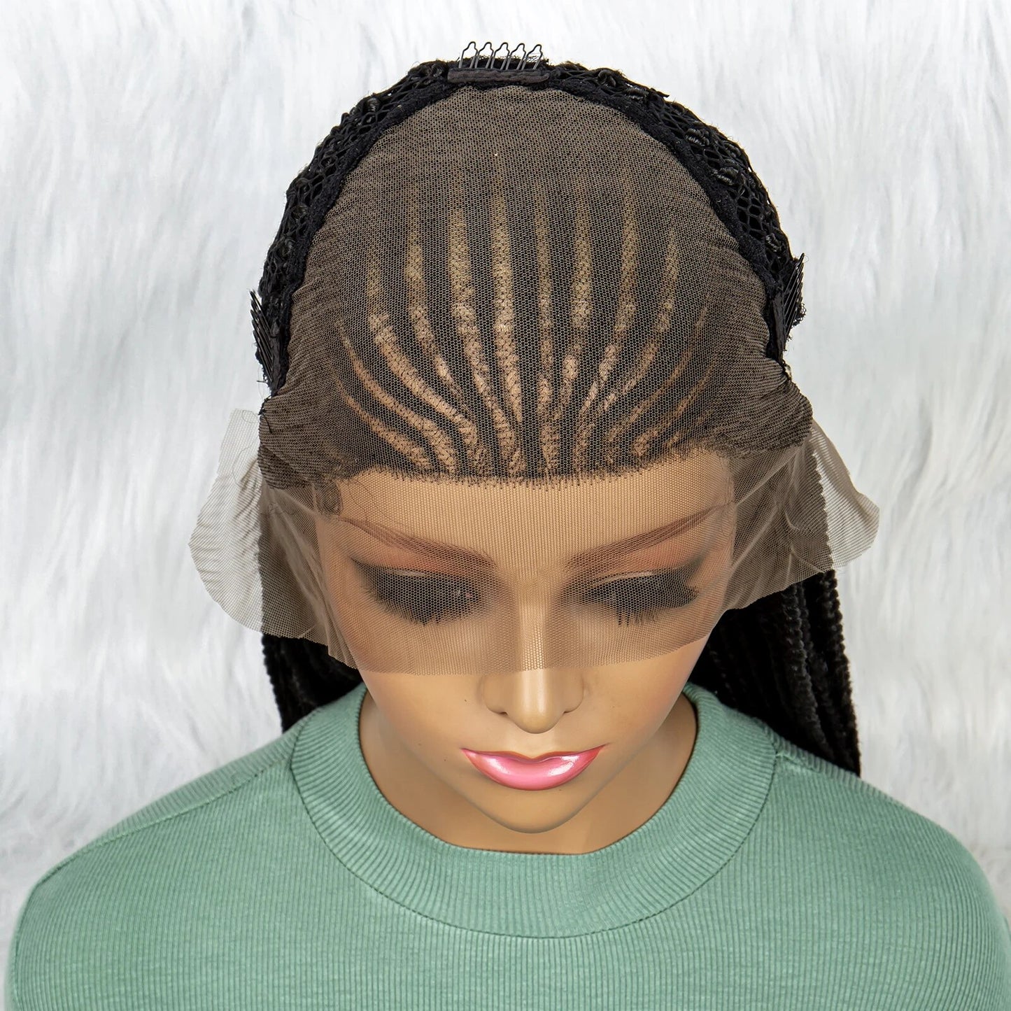 34 Inch Back Braided Cornrows w/ HD Transparent Lace 13x6 Gorgeous Wig